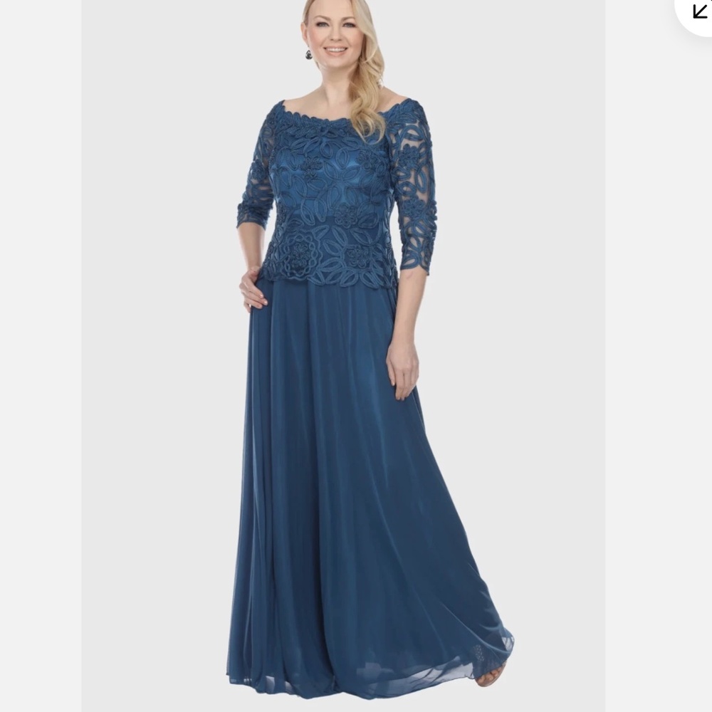 Soulmates Size XL Evening Gown for Mother of Bride in Ocean Blue